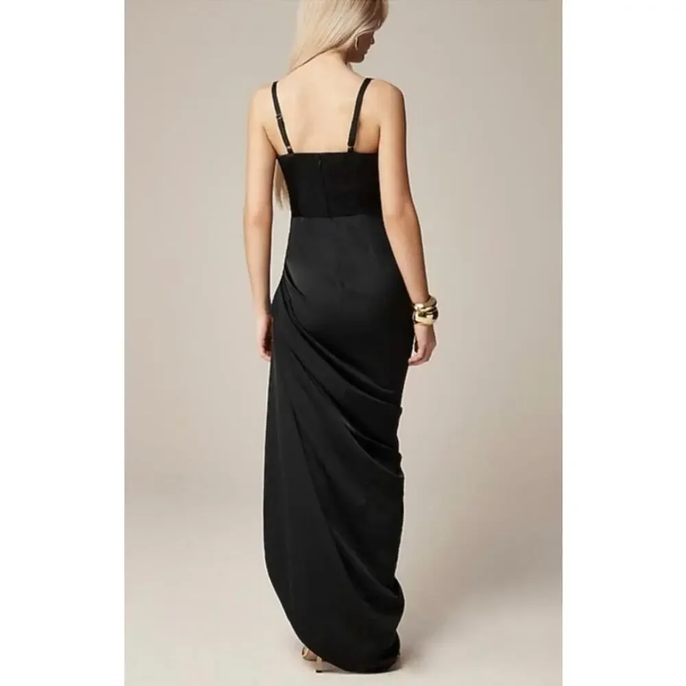 NWT J. Crew Collection Asymmetrical Ruched Dress In Stretch Satin 12 - Picture 2 of 7